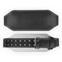 Gorilla wear 6 Inch Padded Leather Belt, black/black, small/medium