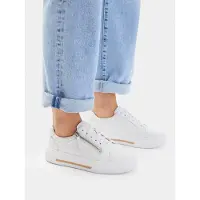 Clarks Shoes for woman. 26185917 Hollyrose Zip leather shoes white (40), Flat, Suede, Laces, Casual