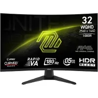 MSI MAG 325CQF - LED-skjerm - gaming - kurvet - 32 (31.5 synlig) - 2560 x 1440 WQHD @ 180 Hz - Rapid VA - 300 cd/m² - 3500:1 - 0.5 ms - 2xHDMI, DisplayPort, USB-C - svart