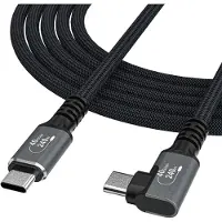 Wozinsky Thunderbolt 4 USB-C-kabel med vinklet kontakt 240W 1m 4K - Svart