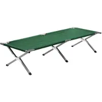 Atom Sports Campingseng 190 cm - Grønn / sammenleggbar campingseng med stålramme
