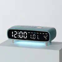 24hShop LED-vekkerklokke med nattlys og USB - Himmelblå / Digital vekkerklokke med nattlys og USB