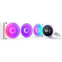 NZXT Kraken Elite 360 RGB - Væskekjølesystem for prosessor - med LCD-skjerm - Radiatorstørrelse: 360 mm - (for: LGA1851, LGA1700, LGA1200, LGA115x Socket, AM4, AM5) - kobber - 120 mm - matt hvit