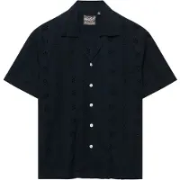 Superdry for woman. W4010551A Heritage Broderie navy shirt (S), Casual, Short sleeve, Organic Cotton