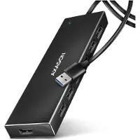 Axagon SuperSpeed USB-A flat hub med 1 m kabel USB-hub - USB 3.2 - 7 porter - Svart