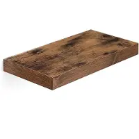 Vasagle Vegghylle i tre med skjult oppheng - 40 x 20 x 3,8 cm - rustikk brun
