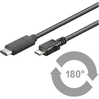 Microconnect - USB-kabel - USB-C (hann) til Micro-USB type B (hann) - 1 m - svart