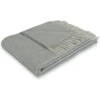 ByBorg Ullpledd - 40 % kasjmir - 130x200 cm - Ensfarget grått ullteppe -