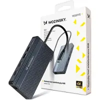 Wozinsky USB-C Hub 14 in 1 WDS03Y5S Multifunctional Aluminum for 3 Monitors with 15 cm Cable - Gray USB-hub