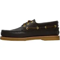 Timberland for man. TB0A2QKYW011 Crafted brown leather boat shoes (40 W), Flat, Laces, Casual, Classic