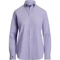 Ralph Lauren for woman. 211941509003 Lilac fil-à-fil stretch cotton shirt (44), Casual, Purple, Long sleeve