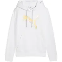 Puma ESS METALLIC Hoodie Women, Clothing, White/Metallic Gold, L
