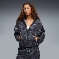 Puma Sport Relaxed Animal Printed Full-Zip Jacket Women, Clothing, Inky Depths, M