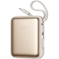 JOYROOM Powerbank 22,5 W 10000 mAh med innebygd USB-C og lynkabel - Gull