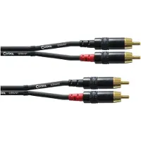 Cordial CFU 3 CC, 2 x RCA, Hankjønn, 2 x RCA, Hankjønn, 3 m, Sort