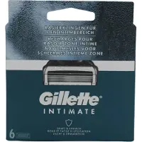 Gillette Intimate Razor Blades 6 Replacement Blades for Men's Wet Shavers with Improved Glide Strips for Gentle Application and Shower Hanger for Easy Storage Dermatologically Tested Pack of 6
