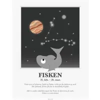 Kids by Friis Plakat - Stjernetegn - Fiskene - - OneSize - Plakat