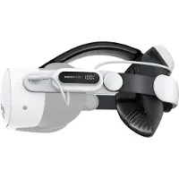 BOBOVR E3 Pro-hodestropp med batteri til Meta Quest 3 og 3S – hvit og svart