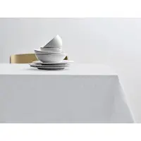 Södahl Damaskduk 140x270 - 100% damaskvevd bomull - Tiles - Hvit