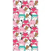 Licens Squishmallows håndkle - 70x140 cm - 100% bomull - Mykt badehåndkle med de søte bamsene
