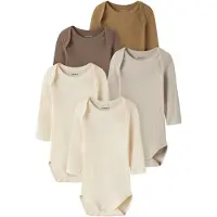 Name it Solid Rib Langarmet Body 5 Enheter
