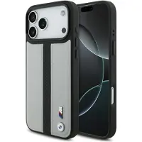 BMW M MagSafe-etui med perforert stripelogo til iPhone 17 Pro Max – grå