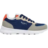 Pepe Jeans unisex for kids. PBS400009 Trainers Teagan Bass navy, grey (32), Flat, Laces, Casual, children's fashion