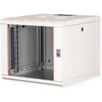 Roline 26.21.0003, Veggmonterbar hylle, 9U, Nøkkellås, Rack skinner, 12,2 kg, Grå