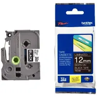 Brother TZe335 12mm (0.47") White on Black Label tape for P-Touch 8m