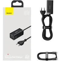 Baseus GaN3 Pro 4 Ports Desktop Charger 2xUSB-C + 2xUSB 100W - Black