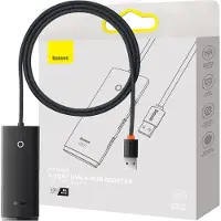 Baseus Hub 4in1 Lite Series USB to 4x USB 3.0 1m (Black) USB-hub - USB 3.0 - 4 porter - Svart