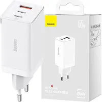 Baseus Ccgp120202 Gan5 Pro Quick Charger Usb-a + 2x 65w Usb-a-og Usb-c-vegglader