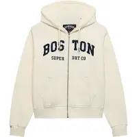 Superdry for woman. W2012712A Beige Relaxed Crop zip-up hoodie (XL), Casual, Cotton