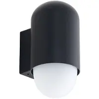 LINDBY utendørs vegglampe Pilva, svart, metall, IP44, E27