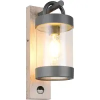 TRIO Utendørs vegglampe Sambesi, treoptikk, støpt aluminium, sensor
