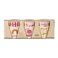 Rice Kopper - Melamin - 6 stk. - 160 ml - Rosa/ABC Trykk - - OneSize - Kopp