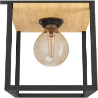 Eglo Libertad taklampe, lengde 86 cm, svart/tre, 3 lyskilder.