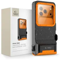 Tech-Protect IPX8 Pro universelt vanntett dykkerovertrekk 4.7-6.9 - svart / oransje