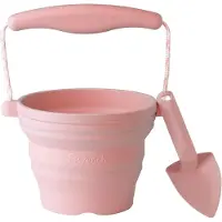 Scrunch Sammenleggbar Bøtte m. Spade - 11x4 cm - Dusty Rose - - OneSize - Bøtte
