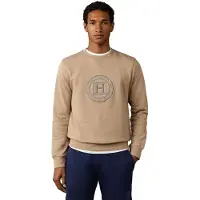 Hackett for man. HM5800112 Beige H Crew Sweatshirt (XXL), Casual, Cotton