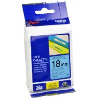 Brother TZe-541 - Standardklebemiddel - sort på blått - Rull (1,8 cm x 8 m) 1 kassett(er) laminert teip - for PT-D600 P-Touch PT-18, 3600, 9800, D450, D800, E500, E550, H101, H500, P750, P900