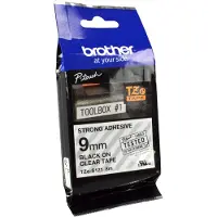Brother TZe-S121 - Ekstra sterk adhesiv - svart på blank - Rull (0,9 cm x 8 m) 1 kassett(er) laminert teip - for PT-D210, D600, H110; P-Tou...