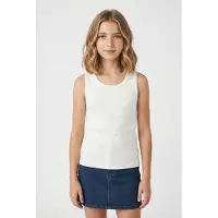 Name it Topp - Rib - NkfHeba - Bright White - - 7-8 år (122-128) - Singlet