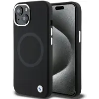 BMW Signature Liquid MagSafe-etui i silikon for iPhone 15 Plus - svart