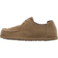 Birkenstock for woman. 1034413 Utti Lace Leather Shoes (Narrow Fit) taupe (41), Flat, Suede, Laces, Casual