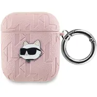 Karl Lagerfeld Monogram Choupette Head-etui for AirPods 1 / 2 - rosa