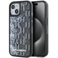 Karl Lagerfeld Liquide Liquide Glitter Monogram Gradient iPhone 15-etui - svart