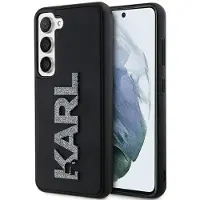 Karl Lagerfeld 3D gummideksel med glitterlogo for Samsung Galaxy S24 - svart