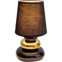 Näve Bordlampe Stoney, keramikkfot og tekstilskjerm