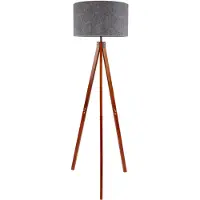 Näve Gulvlampe 2072528, tripod av tre, tekstilskjerm